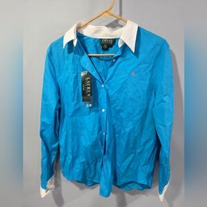 New With Tags Lauren Ralph Lauren Contrast Cuff Vintage 90s Large Top